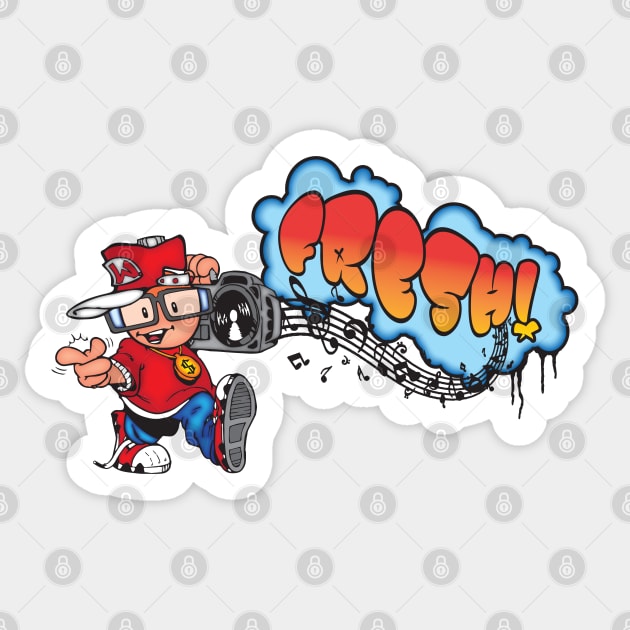 fresh (wht) Sticker by digifab
